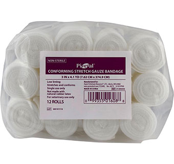 PIVETAL® CONFORMING STRETCH GAUZE BANDAGE 3 IN X 4.1 YD 1-PLY 12/PKG