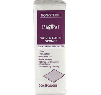 PIVETAL® WOVEN GAUZE SPONGE 3 IN X 3 IN 12-PLY 200/PKG