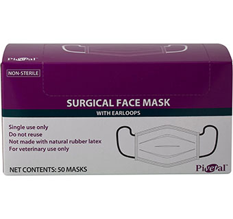 PIVETAL® EAR LOOP SURGICAL FACE MASKS 50/PKG