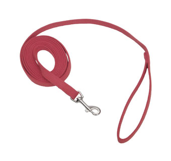 TRAIN RIGHT® 00510 DOG LEASH COTTON WEB 5/8 IN X 10 FT RED