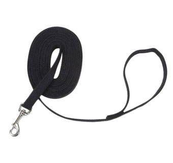 TRAIN RIGHT® 00520 DOG LEASH COTTON WEB 5/8 IN X 20 FT BLACK