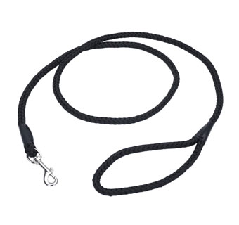 00206 ROPE DOG LEASH NYLON 6 FT BLACK