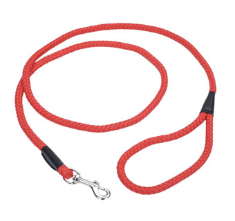 00206 ROPE DOG LEASH NYLON 6 FT RED