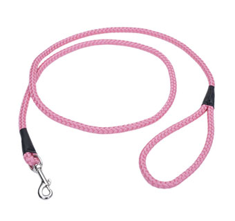 00206 ROPE DOG LEASH NYLON 6 FT BRIGHT PINK