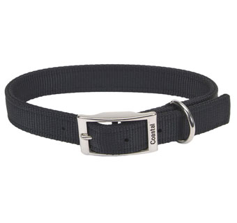 02901 DOUBLE-PLY DOG COLLAR NYLON 18 IN X 1 IN BLACK