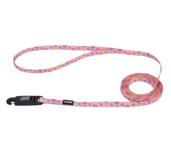 LI'L PALS® 06226 PN LEASH WITH EZ SNAP NYLON 5/8 IN X 6 FT DAISY MULTI-COLOR