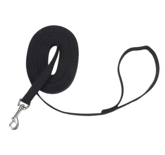 TRAIN RIGHT® 00530 DOG LEASH COTTON WEB 5/8 IN X 30 FT BLACK