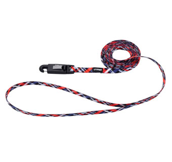 LI'L PALS® 06226 PN LEASH WITH EZ SNAP NYLON 5/8 IN X 6 FT RED AND GRAY PLAID