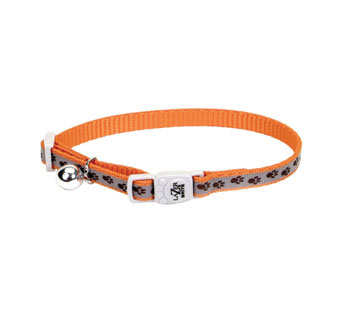 LAZER BRITE® 46741 ADJUSTABLE REF COLLAR WITH BRK BKL 3/8 IN ORANGE PAWS