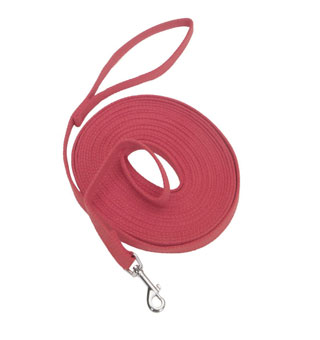 TRAIN RIGHT® 00530 DOG LEASH COTTON WEB 5/8 IN X 30 FT RED