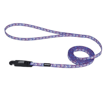 LI'L PALS® 06226 PN LEASH WITH EZ SNAP NYLON 5/8 IN X 6 FT LIGHT BLUE PAWS