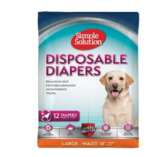 SIMPLE SOLUTION® FEMALE DOG DIAPER DISPOSABLE L/XL 12/PKG