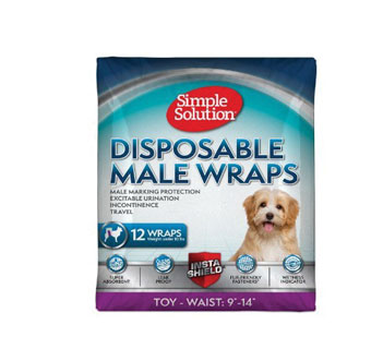 SIMPLE SOLUTION® MALE DOG WRAP DISPOSABLE XS 12/PKG