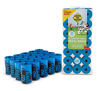 BAGS ON BOARD DOG WASTE BAGS ECONOMY PACK BLUE 315/PKG