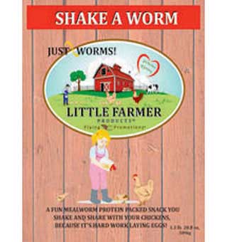 LITTLE FARMER SHAKE A WORM TREAT 50% PROTEIN 1.3 LB