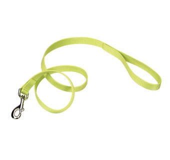 00906 SINGLE-PLY TRAINING DOG LEASH NYLON 1 IN X 6 FT LIME GREEN