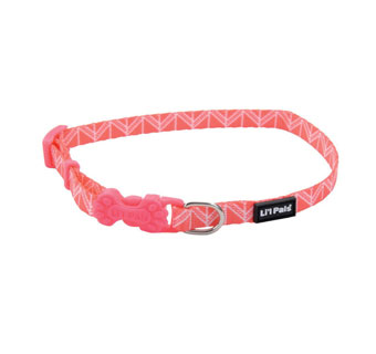 LI'L PALS® 06622 ADJ DOG COLLAR NYLON 8 - 12 IN X 5/16 IN PINK TRIBAL CHEVRON