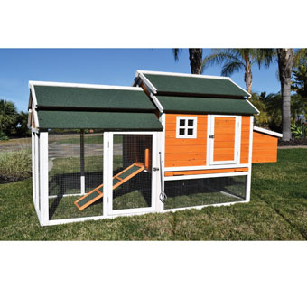 CHEYENNE CHICKEN COOP WOOD GRAY/WHITE 76 IN X 36 IN X 52 IN