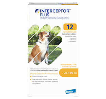 INTERCEPTOR® PLUS 25.1-50 LB YELLOW 12 DOSES 5 BOX/CARTON (RX)