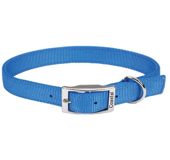 02901 DOUBLE-PLY DOG COLLAR NYLON 22 IN X 1 IN BLUE LAGOON