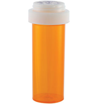 PIVETAL® AMBER PLASTIC PRESCRIPTION VIALS REVERSIBLE CAP 16 DRAM 240/PKG