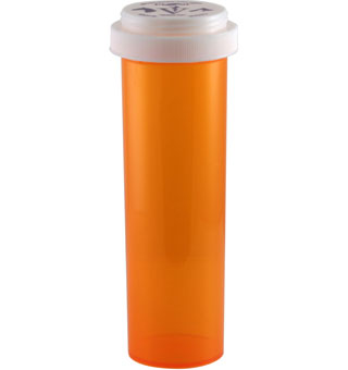 PIVETAL® AMBER PLASTIC PRESCRIPTION VIALS REVERSIBLE CAP 60 DRAM 90/PKG