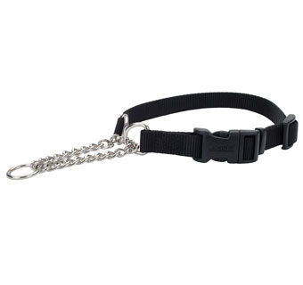 CHECK-CHOKE 66311 ADJ CHN TRN DOG COLLAR 11 - 15 IN X 3/8 IN BLACK