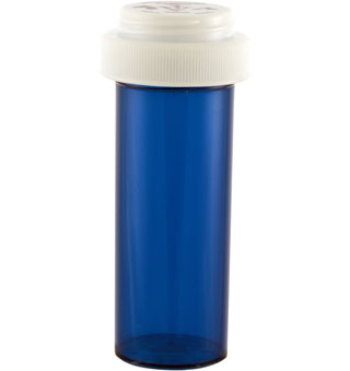 PIVETAL® COBALT BLUE PLASTIC PRESCRIPTION VIALS REVERSIBLE CAP 16 DRAM 240/PKG