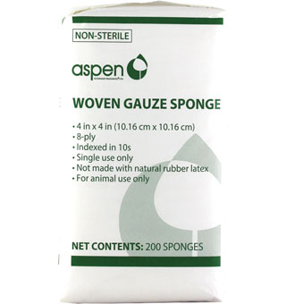WOVEN GAUZE SPONGES 4 IN X 4 IN 8 PLY 200/PKG