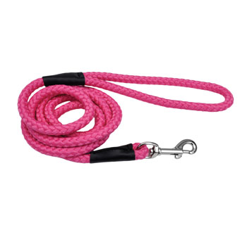 00206 ROPE DOG LEASH NYLON 6 FT NEON PINK