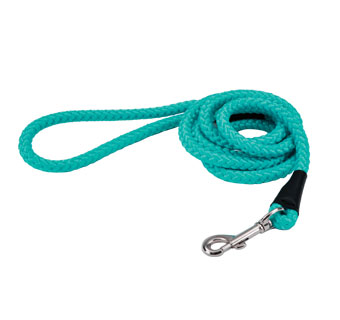 00206 ROPE DOG LEASH NYLON 6 FT TEAL