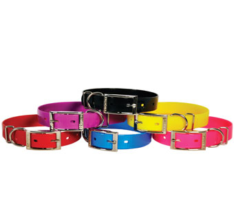 820 WATERPROOF DOG COLLAR NEON PLASTIC 16 IN X 1 IN BLUE