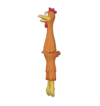RASCALS® ROOSTER DOG TOY 15 IN ORANGE LATEX