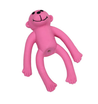 LI'L PALS® DOG TOY MONKEY 4 IN LATEX PINK