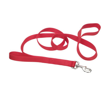 LOOPS 2® 00906H DOUBLE HANDLE DOG LEASH NYLON 1 IN X 6 FT RED