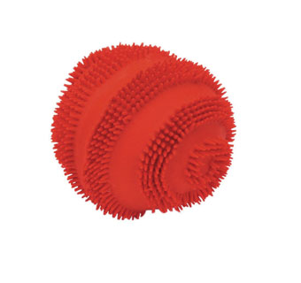 RASCALS® SPINY BALL DOG TOY 2-1/2 IN RED LATEX
