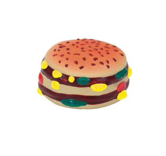 RASCALS® HAMBURGER DOG TOY 2-1/2 IN LATEX