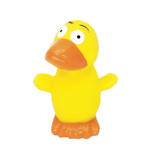 RASCALS® DUCK DOG TOY 2-1/2 IN YELLOW LATEX