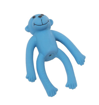 LI'L PALS® DOG TOY MONKEY 4 IN LATEX BLUE
