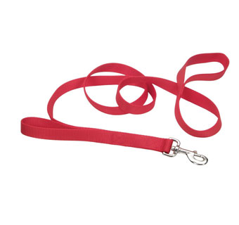 LOOPS 2® 00904H DOUBLE HANDLE DOG LEASH NYLON 1 IN X 4 FT RED