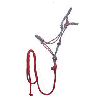 MRH ADJUSTABLE MOUNTAIN ROPE HALTER 3/8 IN RED/WHITE/BLUE