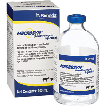 MACROSYN™ INJECTION (TULATHROMYCIN 100 MG/ML) 100 ML 1/PKG (RX)
