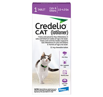CREDELIO™ CHEWABLE TABLETS FOR CATS 2.0-4.0 LB 12 MG 16 X 1/PKG (RX)