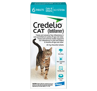 CREDELIO™ CHEWABLE TABLETS FOR CATS 4.1-17 LB 48 MG 10 X 6/PKG (RX)